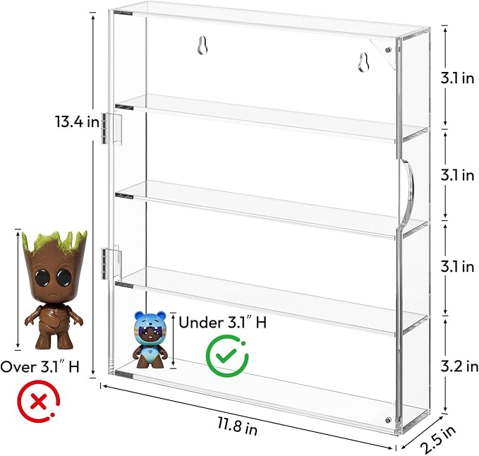 NIUBEE Acrylic Display Case for Figures: Dustproof Clear Mini Funko Case - Image 2