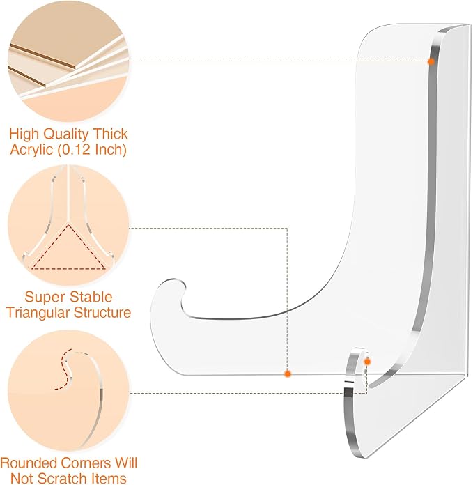 5 Pack Acrylic Display Stand, Plate Stand - Image 3