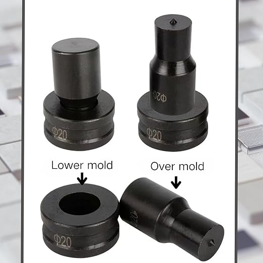 9-Piece Square Hole Punch Die Set for Hydraulic Punch Tool - Compatible with CH-70 Machine, Metal Punching Dies for Steel Sheet, Copper Plate, Aluminum Plate (9-Piece Square Hole Punch Die Set)