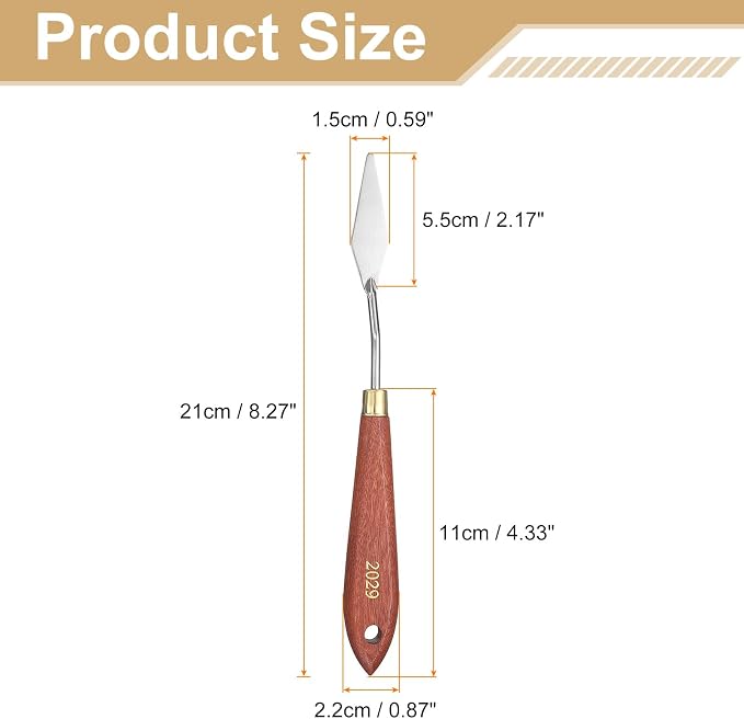 HARFINGTON Palette Knife Painting Tool 2.17" x 0.59" Stainless Steel Teardrop - Image 2