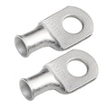 SELTERM 2pcs 4 AWG 3/8" Stud (X - Wide Pad) Tinned Copper Wire Lugs, Battery Lugs, Ring Terminals, Battery Cable Ends, 4 Guage Ring Terminal Connectors, UL Marine Grade Battery Terminal Connectors