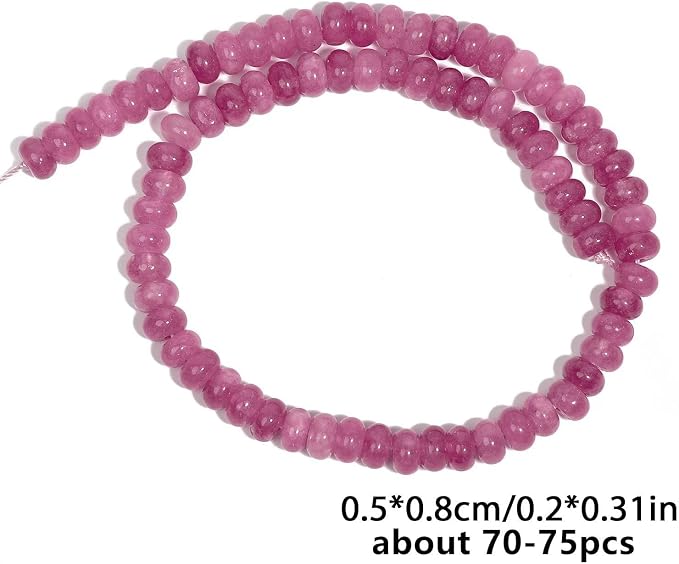 Songxi 5x8mm Natural Pink Tourmaline Stone Rondelle Beads, Gemstone - Image 4