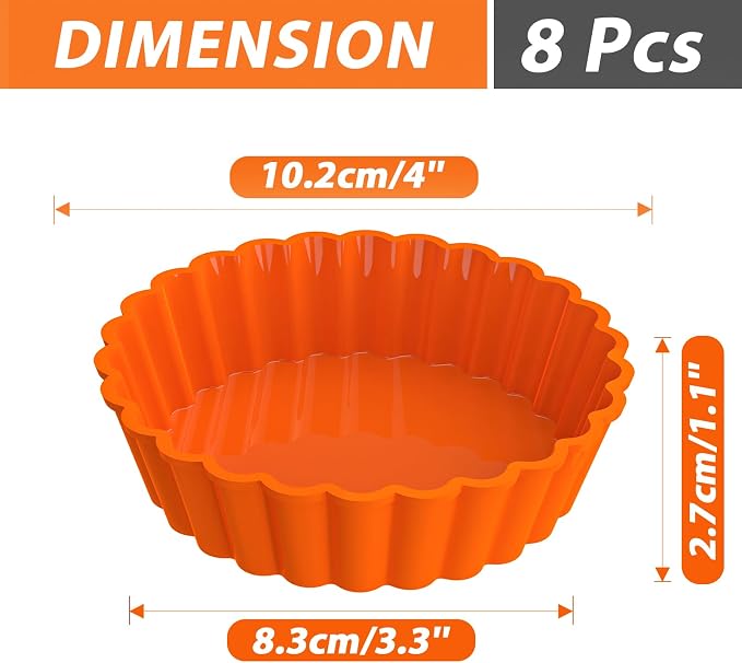 Webake Silicone Mini Tart Pan 4 Inch Non-stick Mini Quiche Molds Small Pie - Image 7