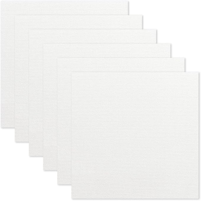 KINGART Stretched White Canvas Set – Square, 14x14 Inch, Triple Gesso Primed – - Image 2