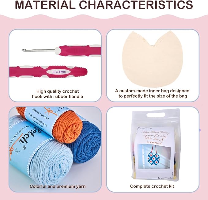 Hanfetch Crochet Kit for Advanced or Intermediate Beginner, Step by Step Video - Image 4
