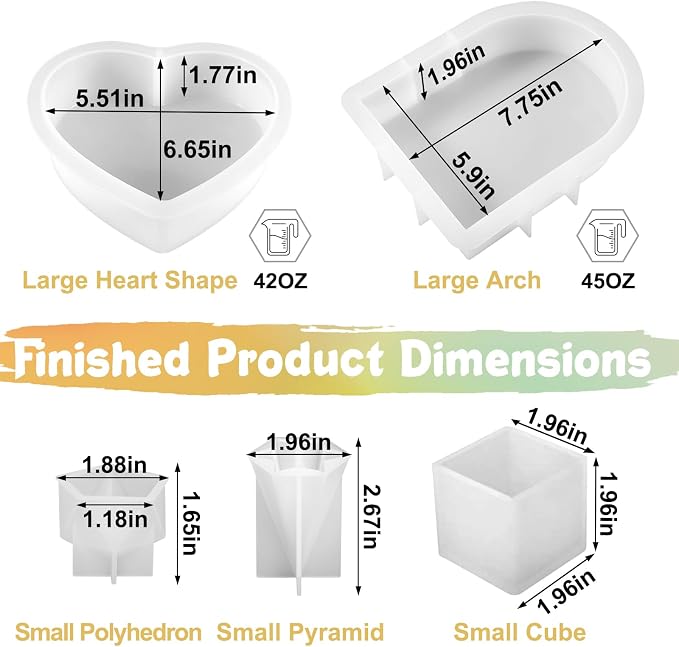 YOILES 2PCS Resin Molds Silicone, Epoxy Resin Casting Craft Mold - Image 2
