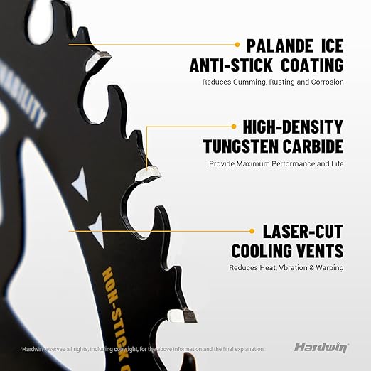 6 1/2 Inch Framing Circular Saw Blade-3Pack, 24T ATB Carbide Teeth, Lightweight for Cordless Saws. Super Thin Kerf for Cutting Wood, Plywood, MDF, OSB, Hardwood, Softwood & More.