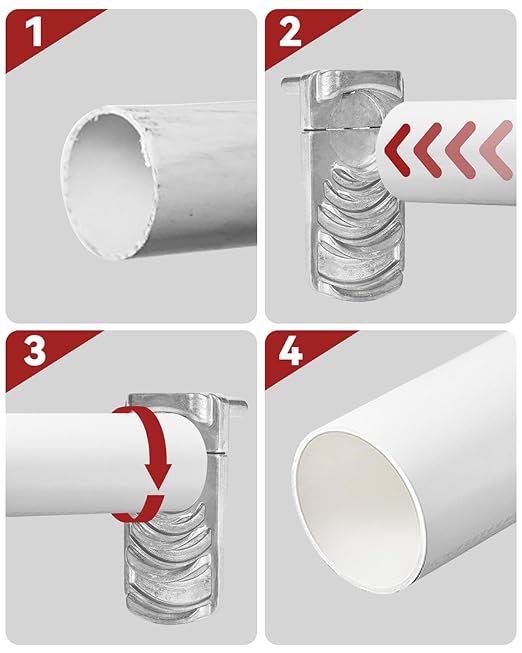 Deburring Tool for Plastic Pipes, Fits 1 1/4-Inch to 4-Inch, Ideal for PVC, CPVC, ABS, PP, and PE Pipes, Durable Chamfer Tool with Reversible Sharp Blade for Smooth Edges