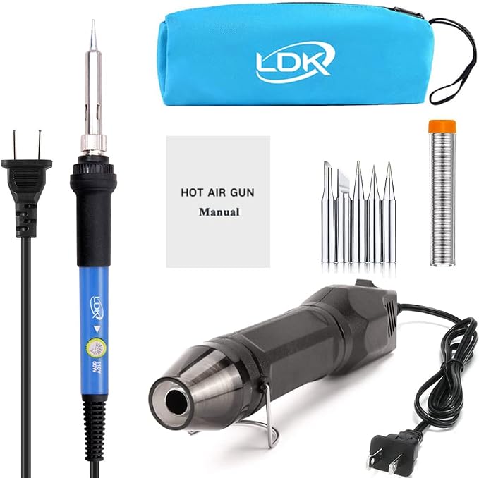 LDK Electric Soldering Iron Kit & Dual Temp Mini Heat Gun Heat Tools by LDK