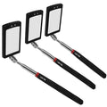 Lan-He Telescoping Inspection Mirror with 2 LED Lights extendable Machine Tool Inspection Mirrors 360 Swivel for Extra Viewing Dead Angle,Line of Obstacle Area Mechanic Automotive Gifts (3PCS)