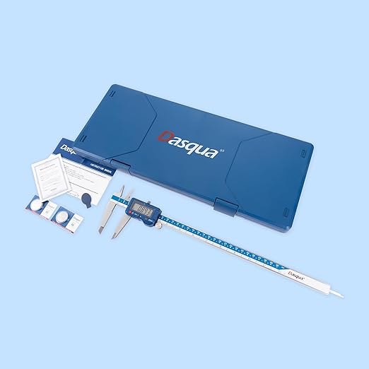 Dasqua 12”/300mm Digital Caliper, Stainless Steel Precision Measuring Tool, Large LCD, Eco-Friendly Case, 0.0005”/0.01mm Resolution, 0.001”/0.02mm Accuracy