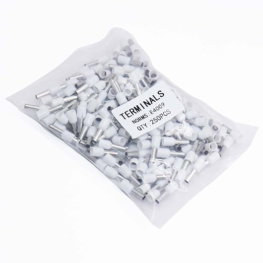 Fidioto AWG12 Wire Ferrules Terminals, 250pcs AWG12 Terminal Connector Wire Insulated Cord Pin Ends Terminals for Electric, Industrial, Chemical Industry, Power Control System, etc.