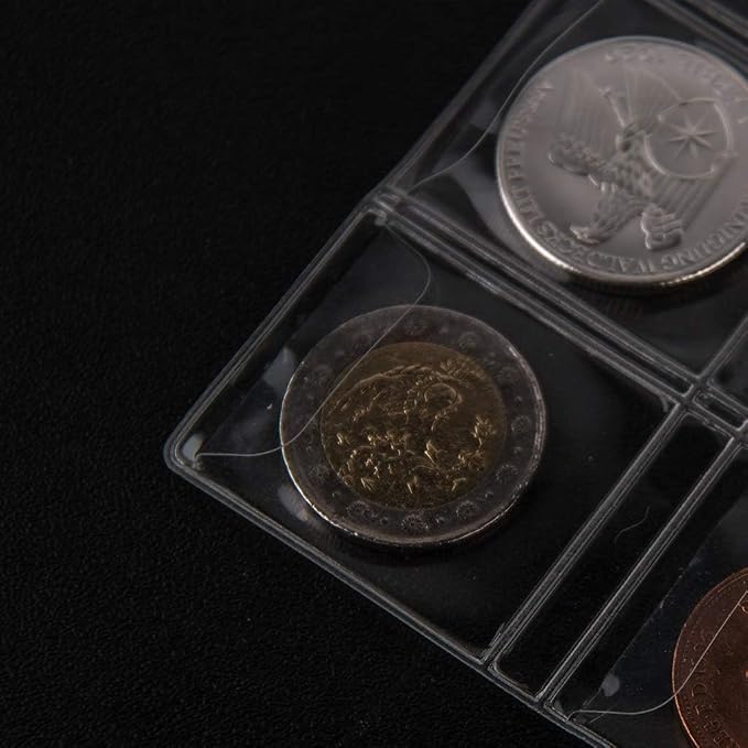 Coin Collecting Pages 5 Sheets 30 Pockets Standard 9Hole Coin Pocket Inserts - Image 6