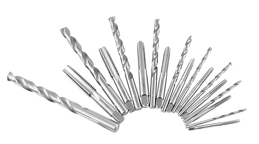 Accusize Industrial Tools U.N.C. 18 Pc H.S.S. Tap and Drill Set, 0001-0040