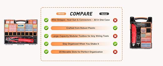 Ultimate All-in-ONE Heat Shrink Solder Seal Wire Connectors Kit – Wire Striper, Heat Gun, Kuject 2000PCS Waterproof Solder Stick Butt Connectors, Electrical Wiring Connector Kit for Marine Automotive