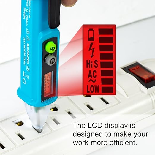 allsun Non Contact Voltage Detector,Dual Mode AC Voltage Detector 12V-1000V High/Low Sensitivity, Live Wire Finder with Flashlight, Auto Off & Buzzer Alarm for Electrical Safety GK28