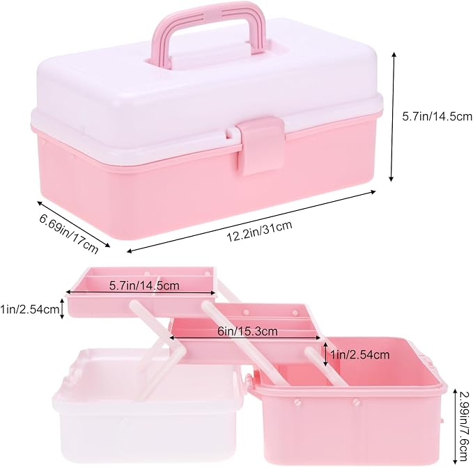 Hair Accessories Organizer, Tackle Box Craft Storage Portable Folding Toolbox - Image 2