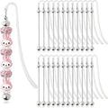 24 Pcs Beadable Bookmarks DIY Silver Metal Bar Bookmarks by JIETING