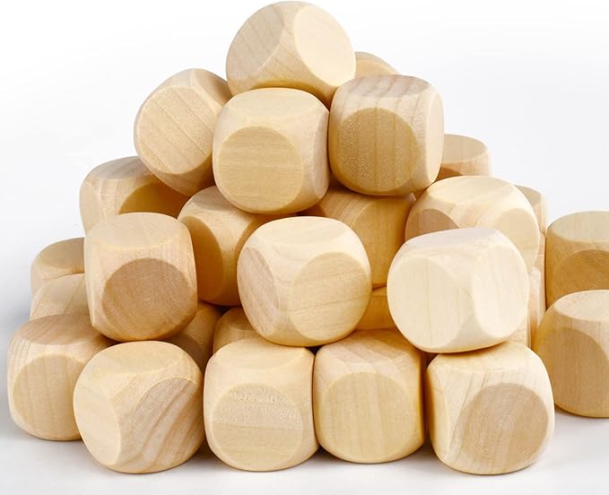 Blank Wooden Dice 1 inch 60PCS Unfinished Square Blocks 25mm Small Wood Cubes - Image 6