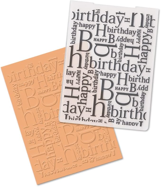 Happy Birthday Plastic Embossing Folders by On-Airstore