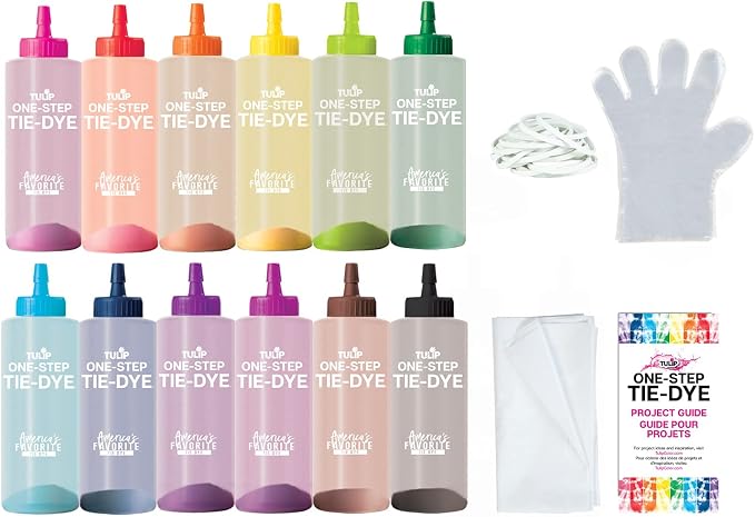 Tulip One-Step Tie-Dye Kit 12 Rainbow, Big 4oz Bottles Color Craze - Image 3