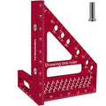 Woodworking Square Ruler 22.5-90 Degree - Premium Carpenter's Scribing Tool with Angle Pin, Multi-Angle Measuring for Engineering & Construction