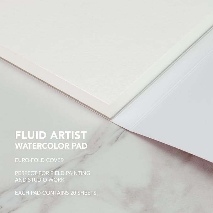 Fluid Watercolor Fold Over Pad, 12 x 18 inches, 20 White Sheets, 140 lb Cold - Image 4