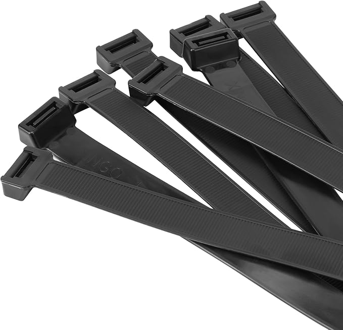 26 inch Black Zip Ties Heavy Duty 11 PCS, 440 LBS Ultra Exclusive Strong Plastic Wire Ties, Large Cable Ties Extra Long Tie Wraps, Indoor and Outdoor UV Resistant