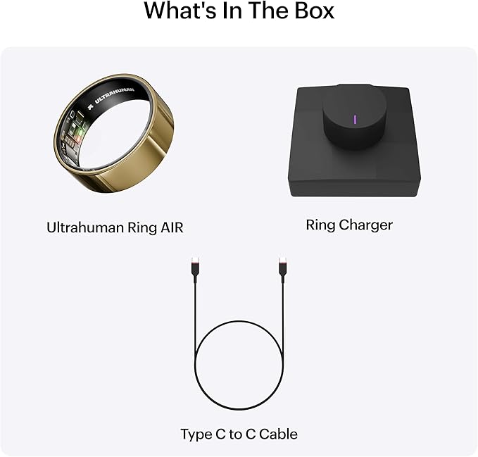 ULTRAHUMAN Ring AIR-Smart Ring Health Tracker, Size First Sizing Kit,Sleep Tracker,Smart Ring for Men/Women,Fitness Tracker (Made in India, Bionic Gold, 6)