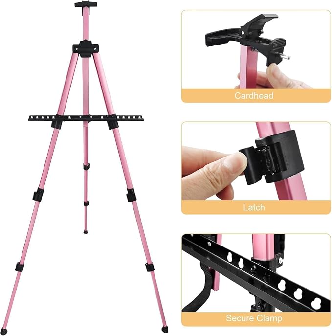 RRFTOK Pink 17-66 Inch Adjustable Art Easel Stand - Image 6