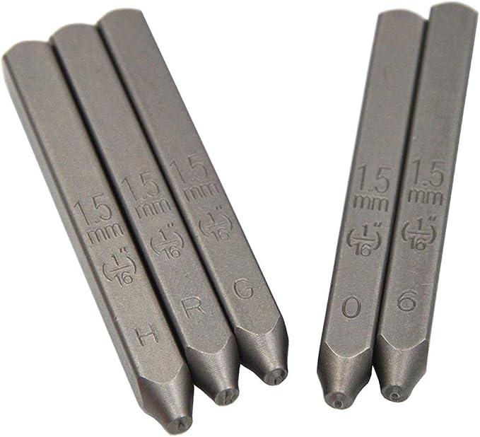 27pcs Heavy Duty Steel Stamp Uppercase Letter 1/16 1.5mm Hand Stamping Character Mark Code Alphabet Punch Kit for Bracelet Ring Jewelry Sheet Metal Plate Making Mold Die