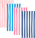 Dock & Bay Beach Towel - Quick Dry, Sand Free - Compact, Lightweight - 100% Recycled - Includes Bag - Set of 4 - Cabana Classics, Large (160x90cm, 63x35)