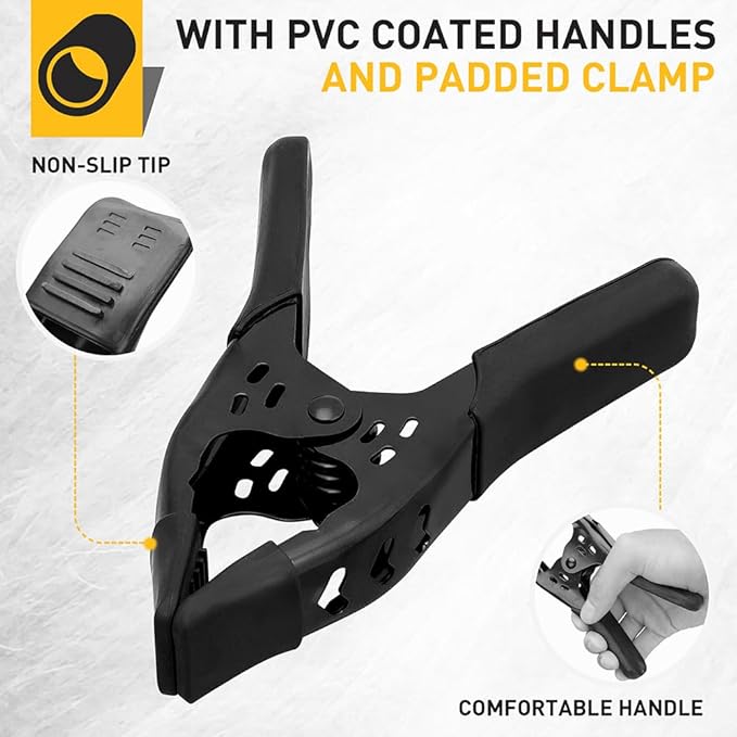 Heavy Duty Metal Spring Clamps: 12-Piece for Woodworking Spring Clamps 6-inch Tarp Clamps Heavy Duty Clips Spring Clips Metal Clamp Large Heavy Duty Clamps for Pool Cover Backdrop Stand Clamps