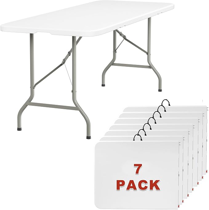 Elevon 6FT Folding Tables – Heavy Duty Portable Foldable Table by ELEVON