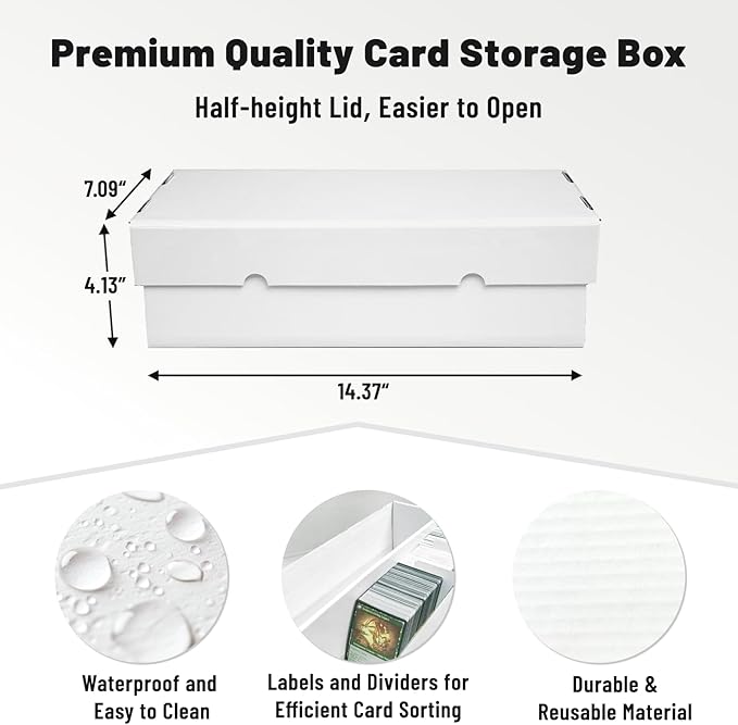 NUMINA 6 Pack 2-Row Large Card Storage Boxes, Holds up to 1800 Cards per Box - Image 3