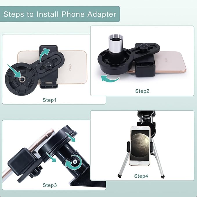 Telescope for Adults & Kids, 70mm Aperture Refractor Portable Travel Telescope - Image 4