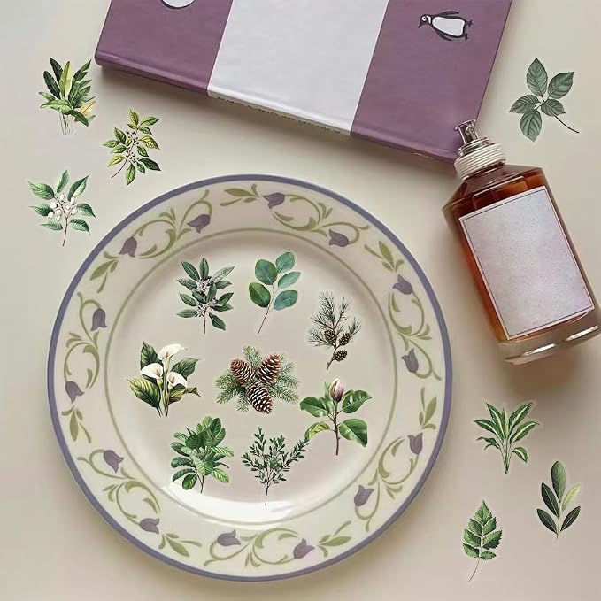 50-Piece Transparent Waterproof Greenery Plant Stickers - Image 6