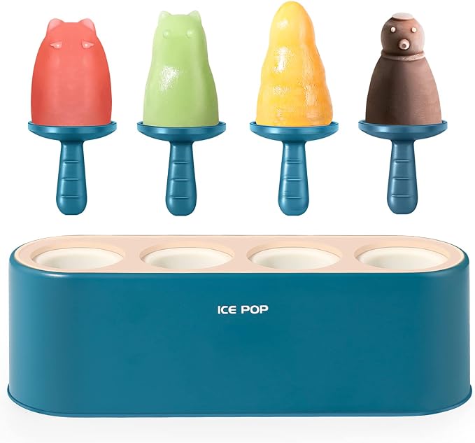 Popsicle Mold Set 4 Pieces Homemade Silicone Popsicle Maker Easy Release Ice by WYOK