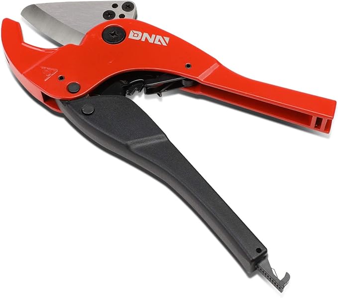 DNA Motoring TOOLS-00106 High-Leverage Ratchet Cutter, 1/8-7/8 Inches, PVC Pipe Cutter w/Stainless Steel Blades