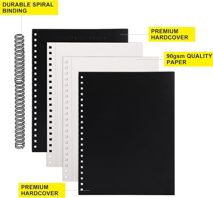 8.5x11inches Hardbound Sketch Book, Spiral Bound Sketch Pad, 80-Sheets 90gsm - Image 5