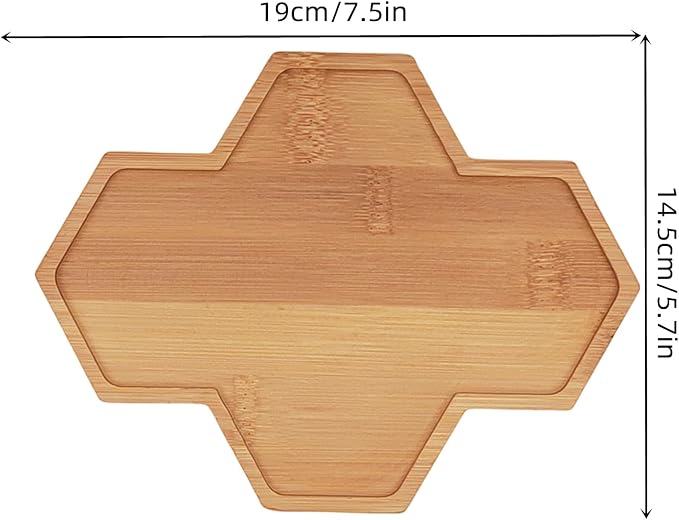 4PCS Mosaic Bamboo Coasters for Crafts, Blank Base Trays, Drinking Cup Coaster - Image 2
