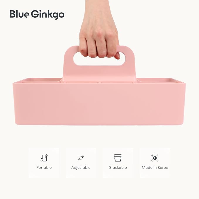 BLUE GINKGO Stackable Organizer Caddy, L-Rectangle, Made in Korea | Portable. - Image 5