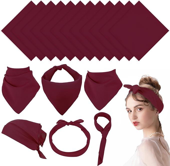Suhine 100% Cotton Solid Bandanas Blank Bandanas Multifunctional Headband Scarf by Suhine
