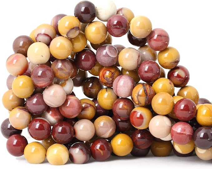 35PCS 10mm Natural Moonkaite Jasper Gemstone Round Loose Beads by CHEAVIAN