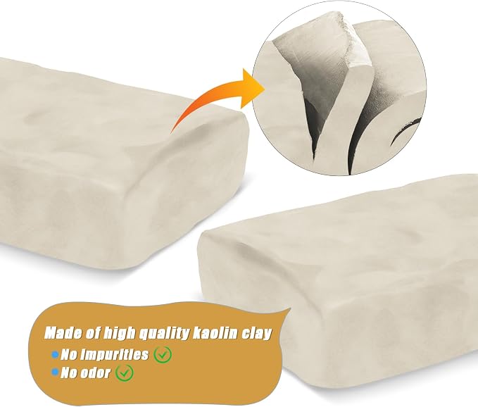 ZEHIQ Air Dry Clay-2.2 lbs Natural White Pottery Clay - Image 2