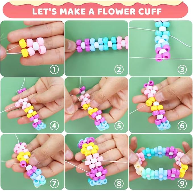 IOOLEEM 4000pcs Macaron Candy Colors Pony Beads, Beads - Image 5
