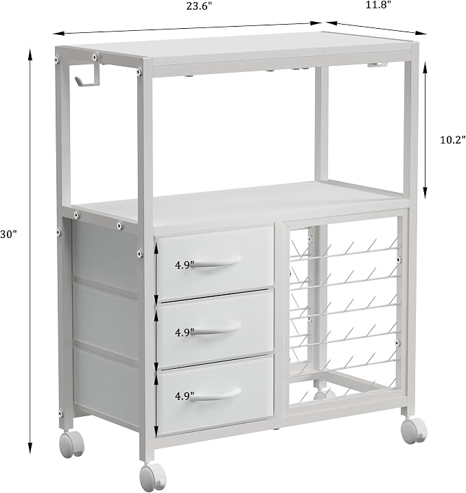 Sewing Table with 60 Spools Thread Holder and 3 Fabric Drawers, Rolling Sewing - Image 8