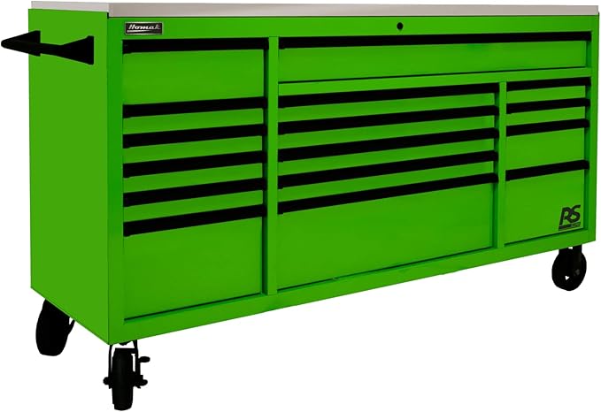 Homak 72” Roller Cabinet w/Stainless Steel Top RS Pro Workstation (Monster Green)