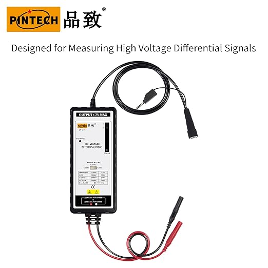 PINTECH Oscilloscope Probe 7000V, 100MHz High Voltage Differential Probe kit 3.5ns Rise Time 100X/1000X Attenuation Rate, PT-670