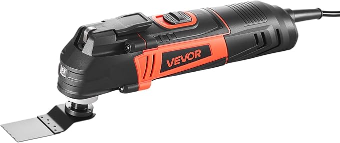 VEVOR Multitool Oscillating Tool, 4Amps Electric Oscillating Multi Tool Corded with 6 Variable Speeds 7000-19000 OPM, 3.2° Oscillating Angle, 13PCS Saw Accessories, LED Work Light & Tool Bag